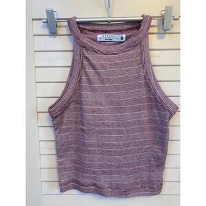 REFILL New York Top Cropped Muscle Tank Striped Size Small